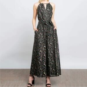 New Anthropologie Eva Franco Edita Metallic Clip Dot Jumpsuit Size 6